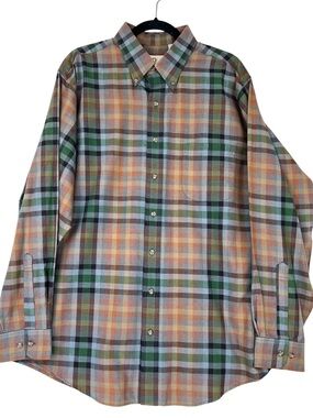 Vintage 90s Viyella Check Button Down Shirt XL Cotton Wool Blend Multicolor